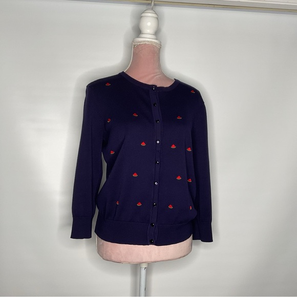 Cable‎ and gauge watermelon cardigan. Cute - Picture 2 of 9